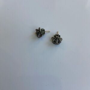 Juicy couture Silver-Tone Cluster Stud crown Earrings